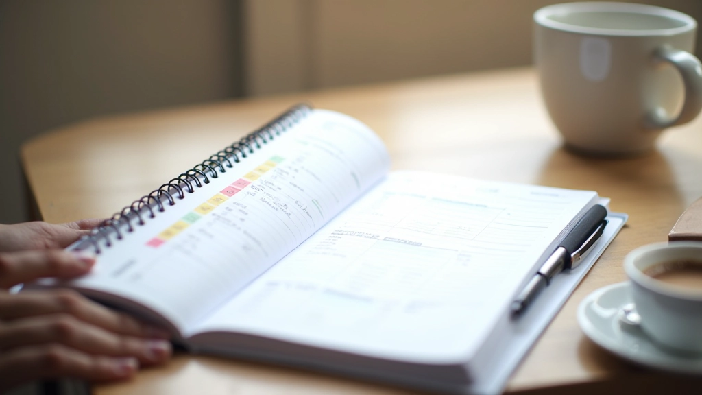 Kalender met buffer-blokken gemarkeerd en echte werkdagen ingepland